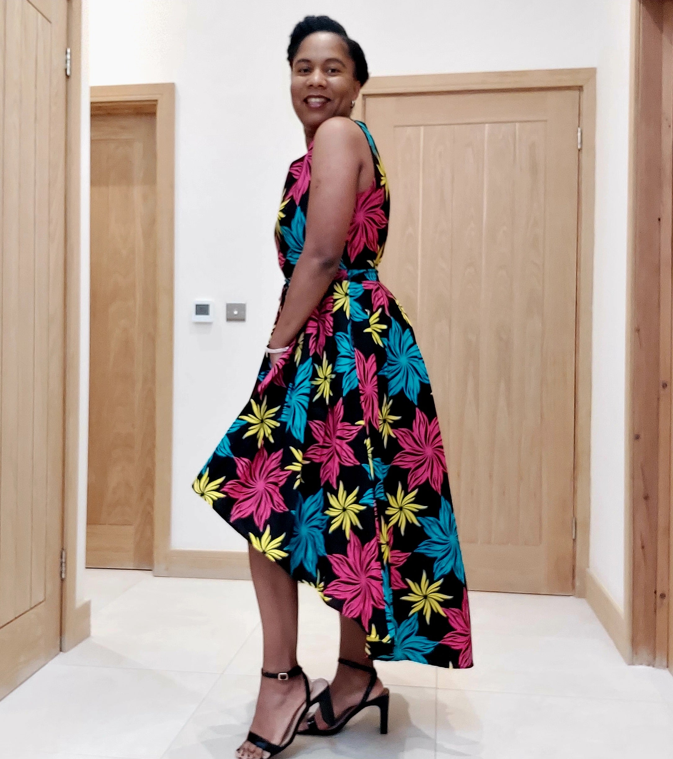 Floral Dip Hem Dress
