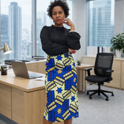 African Print Pencil Skirt/MADE INSIDE