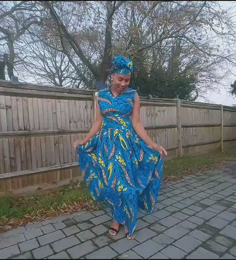 Load video: Luna Turquoise Dress