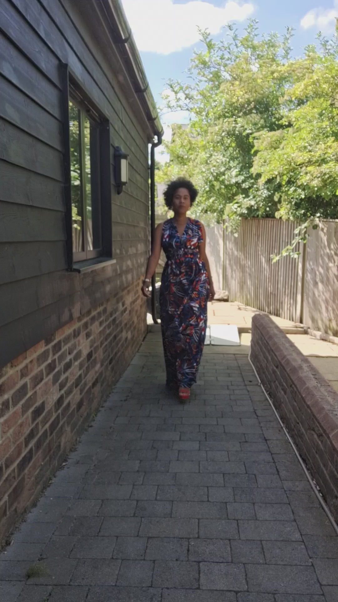 Load video: African Print Infinity Maxi Dress with Side Slit | Convertible Ankara Dress | MADE INSIDE