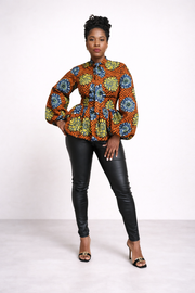 African Print Peplum Blouse – Luxury African Print Top