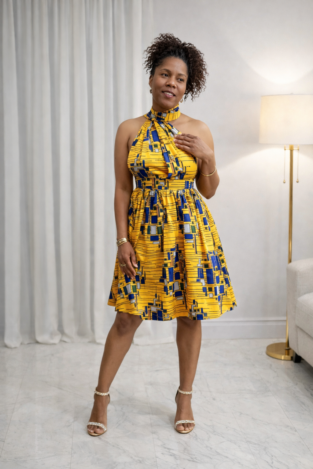 African Print Infinity Dress – Ankara Halter Mini Dress