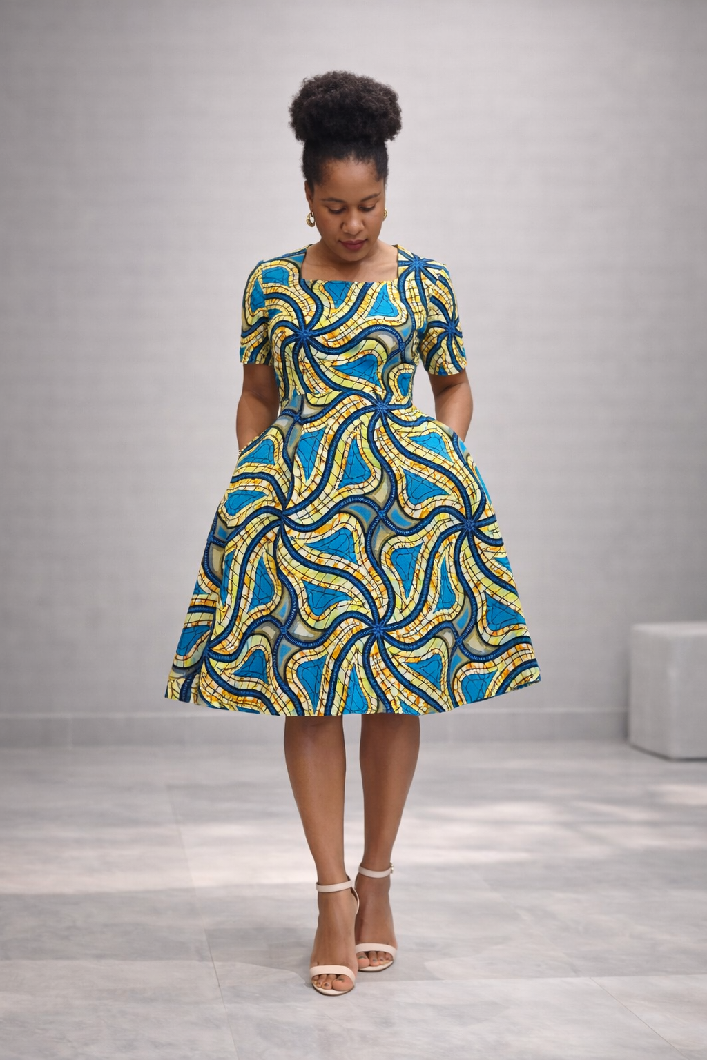 Azura Ankara Fit & Flare Dress