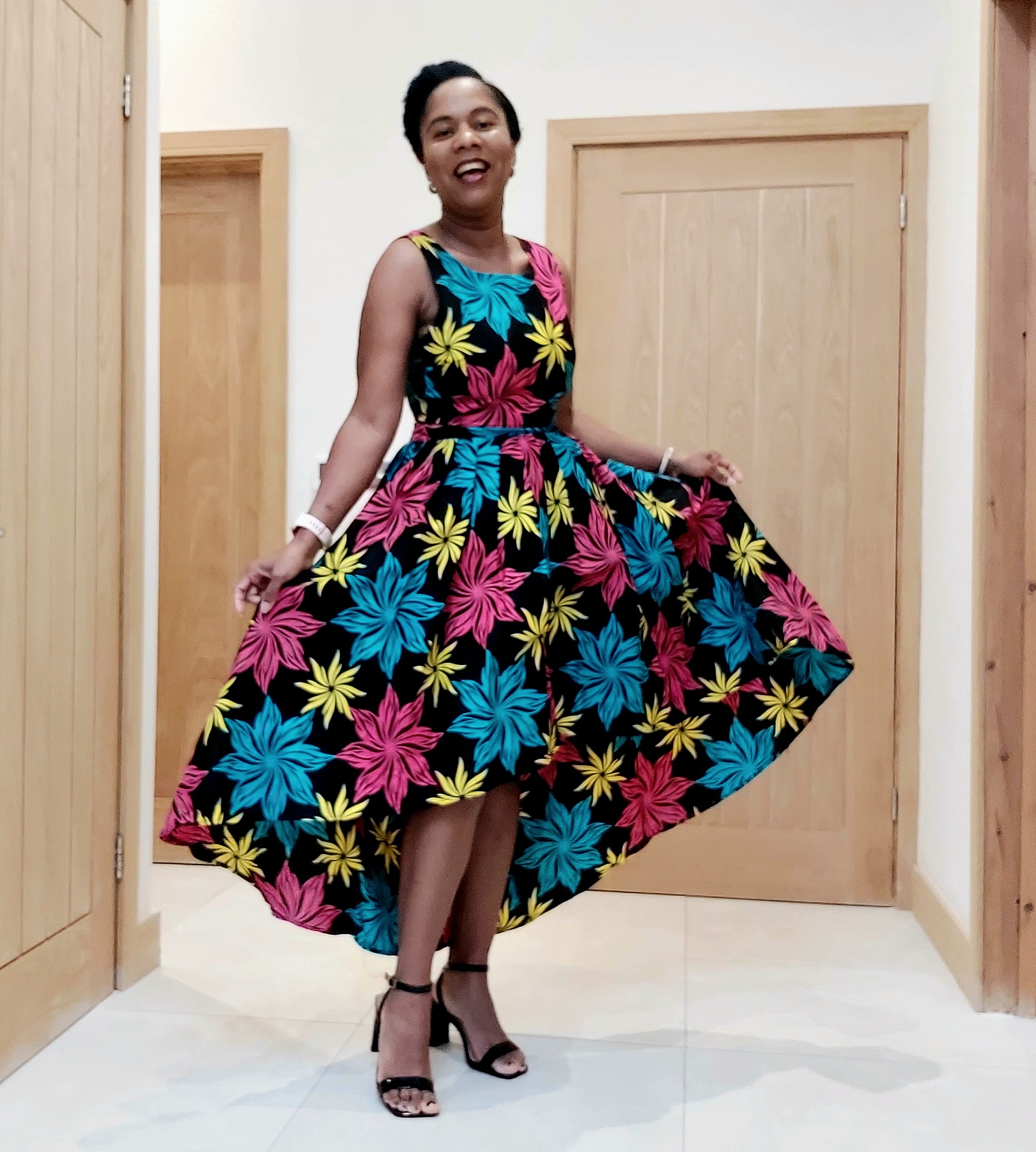Floral Dip Hem Dress