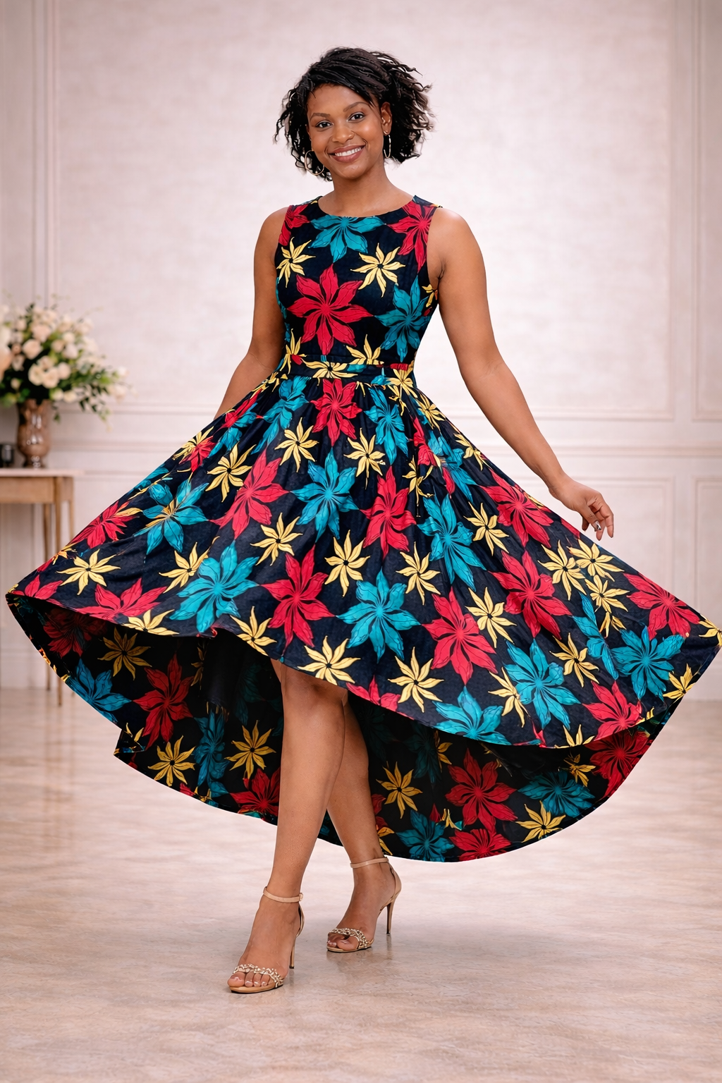 Amara Ankara High-Low Dress