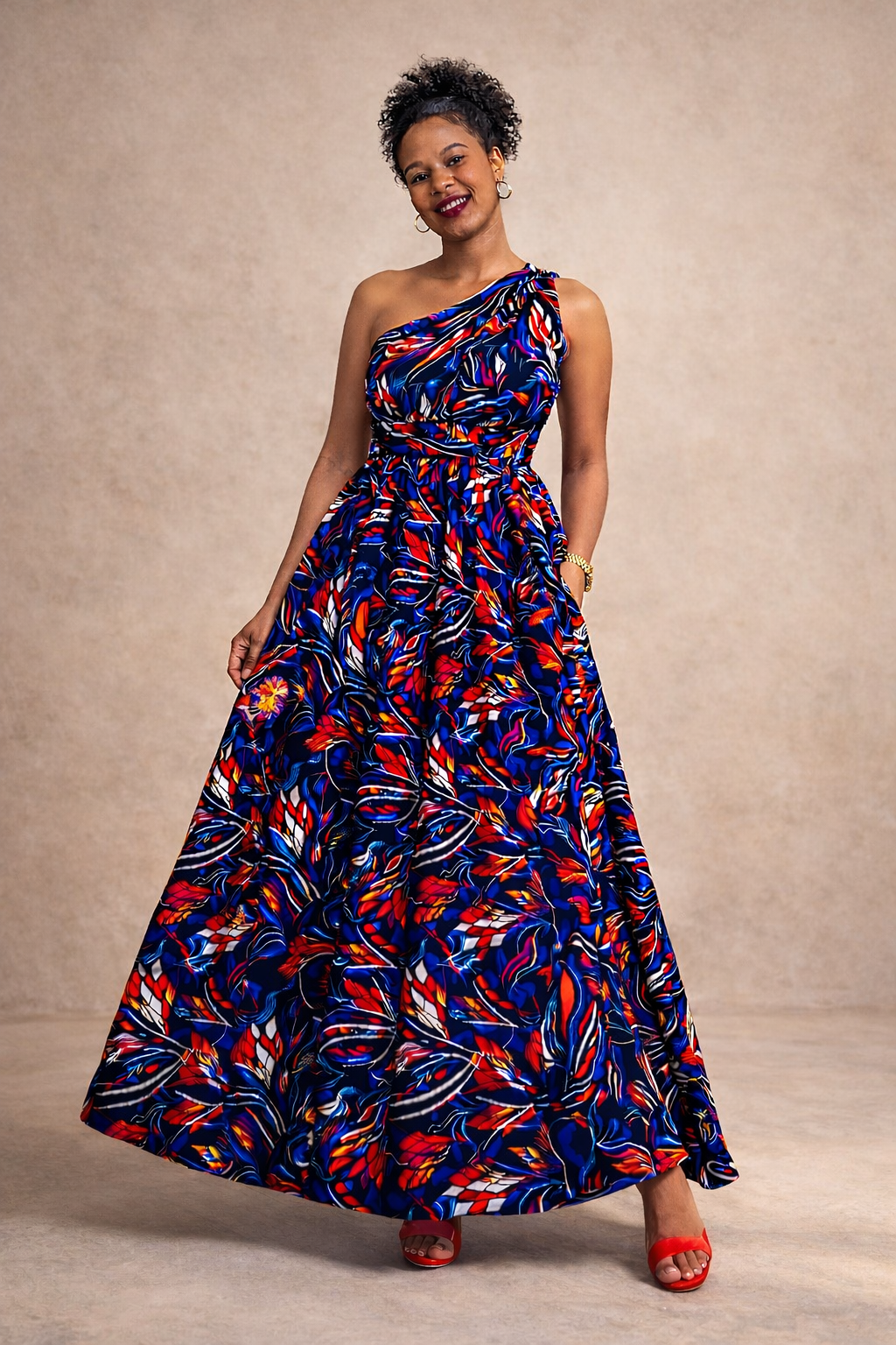 African Print Infinity Maxi Dress with Side Slit | Convertible Ankara Dress | MADE INSIDE
