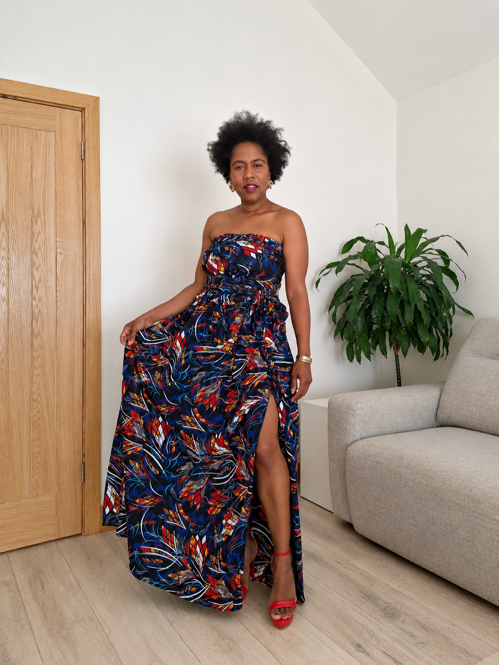 African Print Infinity Maxi Dress with Side Slit | Convertible Ankara Dress | MADE INSIDE
