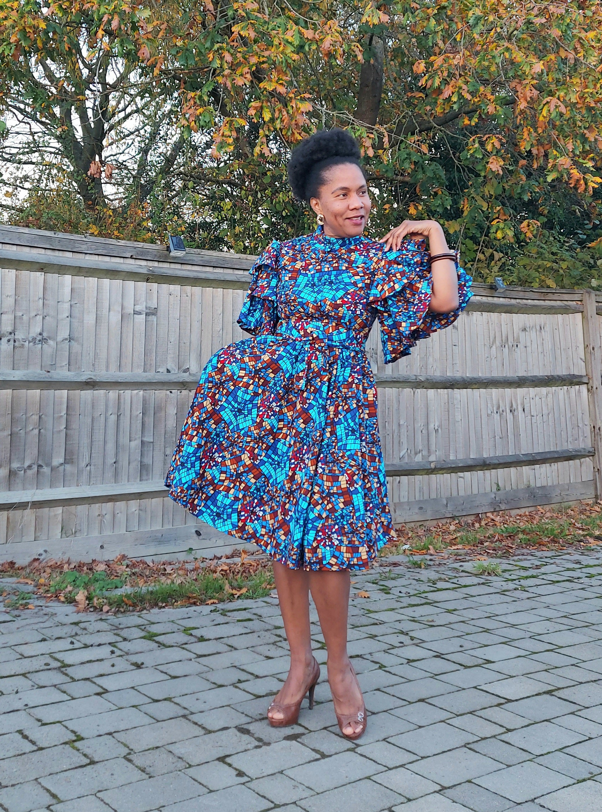 Frill Sleeves Dress Ankara dress