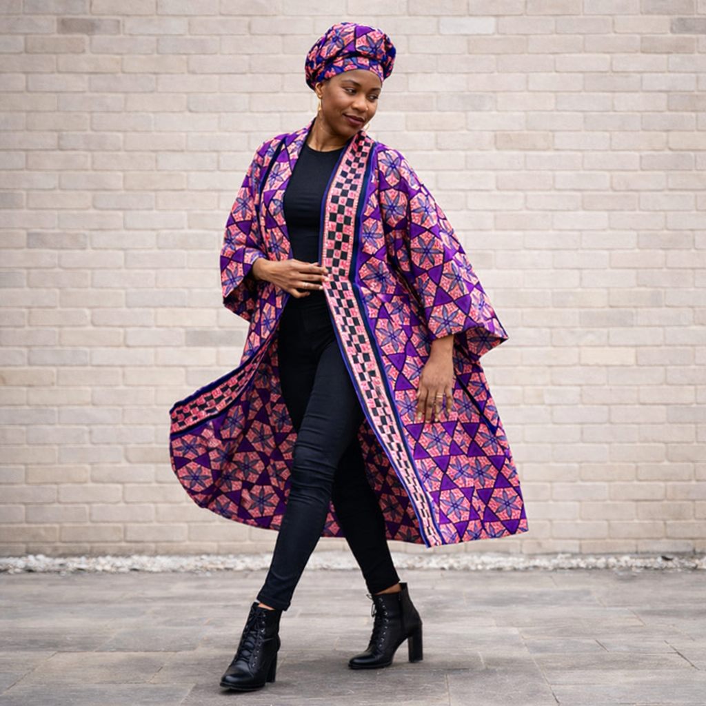 Bolama Pink: African print Ankara Kimono: African clothing for women