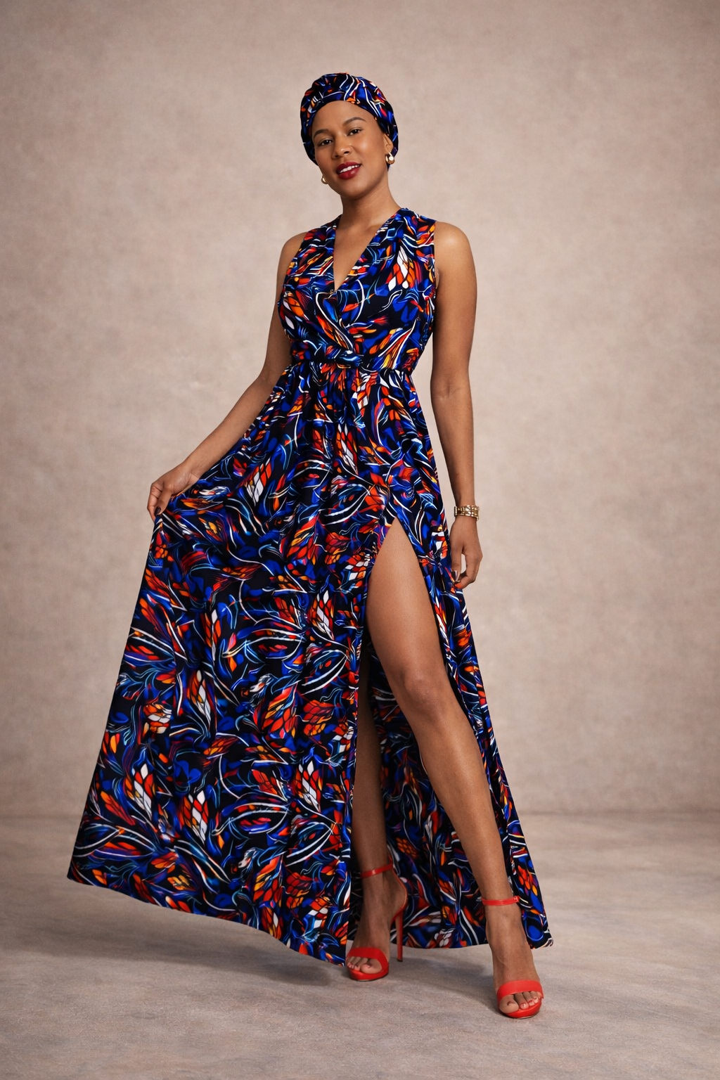 African Print Infinity Maxi Dress with Side Slit | Convertible Ankara Dress | MADE INSIDE