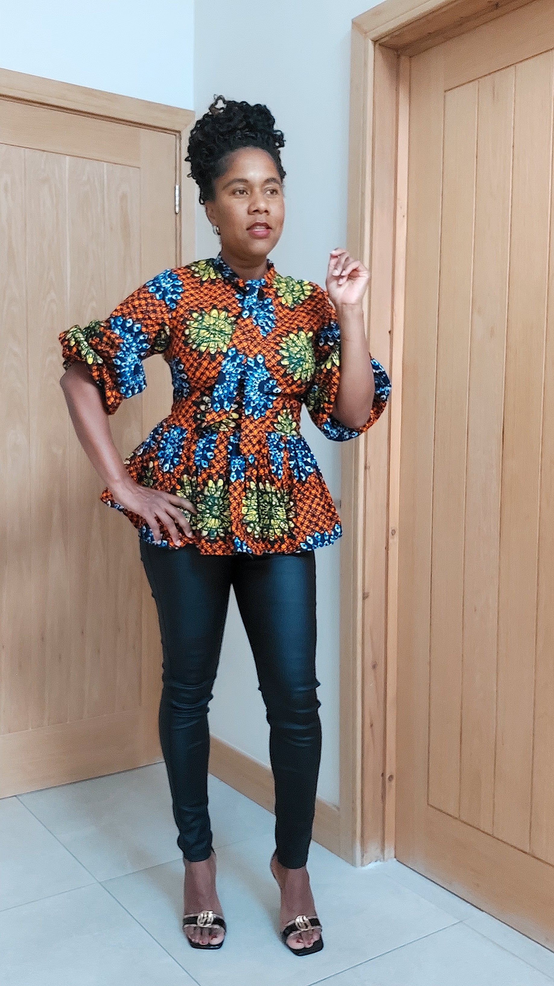 Ankara Bowtie Peplum Blouse