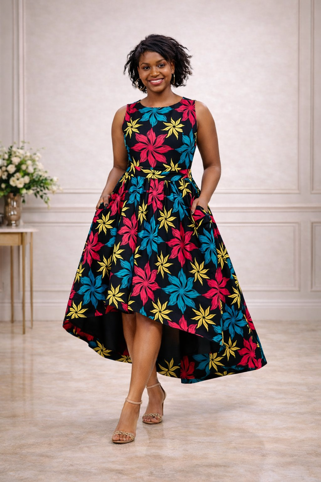 Amara Ankara High-Low Dress
