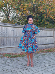 Frill Sleeves Dress Ankara dress