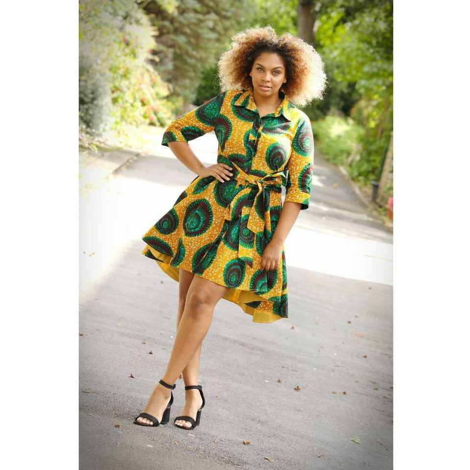 Ankara Tunic Dress: African Print Cotton Autunm Wear