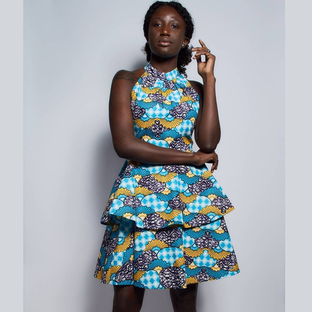 High Neck Frill Dress
